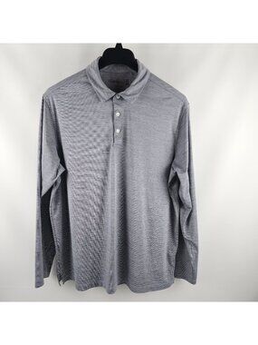 Walter Hagen Shirt Mens XL Gray II L/S Golf Polo